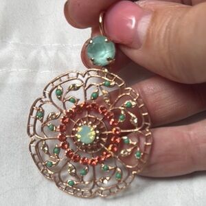 Mariana Gold and Green Filigree Earrings